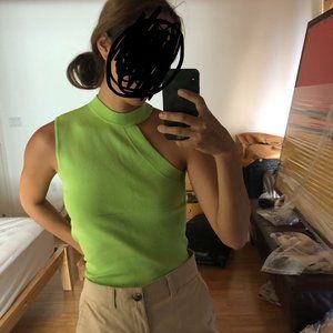 Green Cut Out Knitted Tank Top NWT Medium